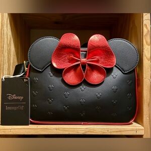 Loungefly Black and Red Minnie Mouse Mini Bag